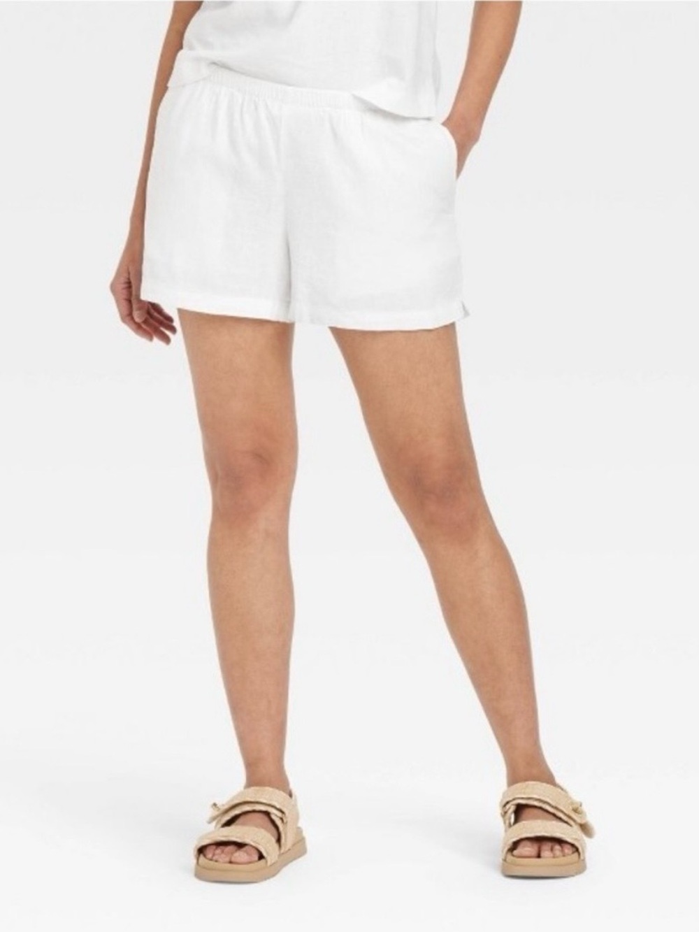 Target White Women's Elastic-Waist Lounge Shorts